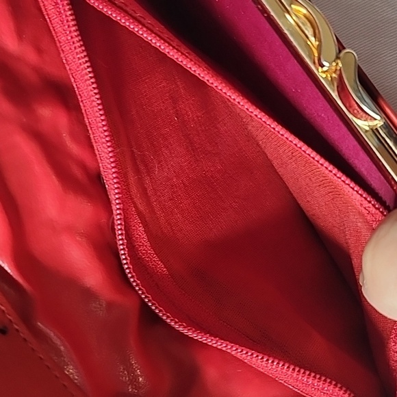 Host pick😍 Givenchy Quilted Long Flap Wallet Red Lambskin converter Crossbody - Picture 11 of 16